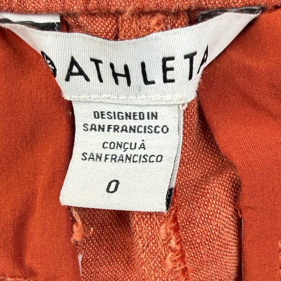 Athleta Pants - Athleta 100% Linen Joggers Rust Orange Drawstring Pants Womens Size 0